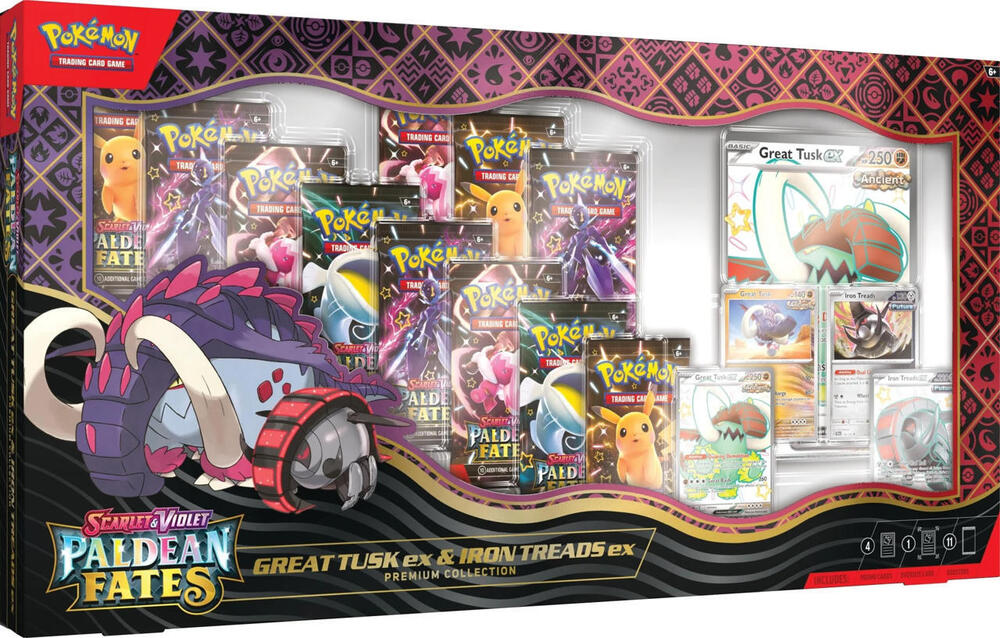 (LIVE BREAK) Paldean Fates Great Tusk ex & Iron Treads ex Premium Collection